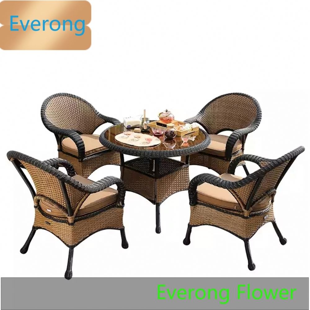 Летняя Высококачественная уличная садовая мебель из ротанга, открытый стол и стул, Обеденный набор, наборы для бистро