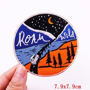 Patchs thermocollants DIY pour vêtements, brodés, sur le thème des voyages en plein air, personnalisables, vente en gros - Product Image 4