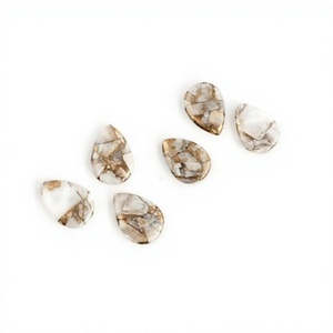 Top qualité 10x14mm blanc Calcite cuivre Composite lisse poire Briolette taille calibrée pierres précieuses en vrac pour la fabrication de bijoux fins - Product Image 1