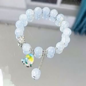 Pulsera de Cuentas de Cristal Glaseado, Joyería Dulce para Mujer, Pulsera de Mariposa y Flor, Pulsera de Cuentas de Cristal Agrietado con Diseño de Palomitas de Maíz de Fantasía - Product Image 5