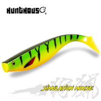 Hunthouse peint artificiel grand leurre de pêche en plastique souple appâts souples leurres queue de pagaie leurre d'alose pour sandre brochet