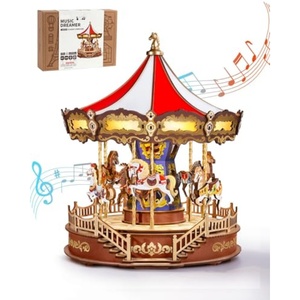 Bulk Buy Animated Led Musical Red Noel <b>Christmas</b> Carousel Music <b>Box</b> for <b>Christmas</b> Holiday Decoration Supplies - Product Image 1