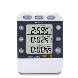 KH-TM041 Dapur Magnetik 3 Channel LCD Digital Countdown Timer dengan Jam Alarm