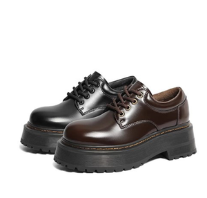 Factory Wholesale 2025 Autumn/Winter New Women's Patent Leather Chunky <strong>Platform</strong> <strong>Oxfords</strong> - Retro Edgy Style - Product Image 1