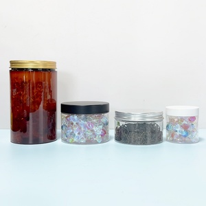 Custom 100ml 200ml 8oz 300ml 12oz 500ml clear White Black Wide Mouth Cosmetic Containers Plastic Pet Jar with Aluminum White Lid - Product Image 6