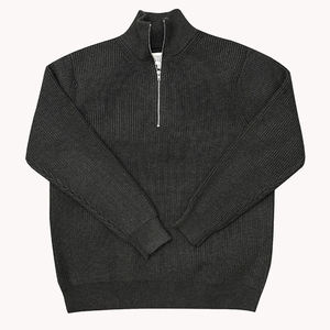 Suéter de Punto Holgado con Cuello Alto y Media Cremallera, Mezcla de Lana, Estilo Informal, Unisex, Prenda Exterior, Top de Punto con Cuello Alto y Media Cremallera - Product Image 2