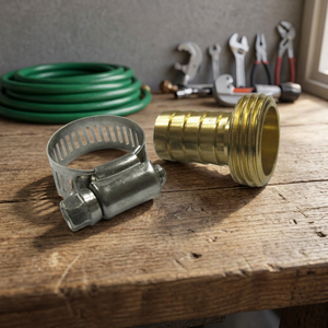 <b>Quick</b> Connect Aluminum Female Hose Connector 1.3'' Diameter Male <b>Clamp</b> Coupler Washer Included ANSI Standard Garden Water - Product Image 3