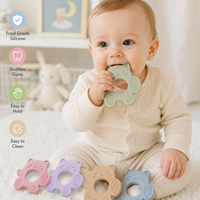 Anneau de dentition personnalisé en silicone pour bébé, forme chat, jouet à mâcher doux, sans BPA, jouet sensoriel pour la dentition, OEM ODM, vente en gros