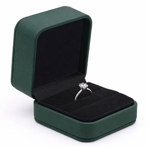 Custom Ring <b>Box</b> Luxury Rigid Leatherette Custom Jewelry <b>Display</b> <b>Box</b> Velvet Insert Foil Stamping Custom Logo Factory Wholesale - Product Image 1