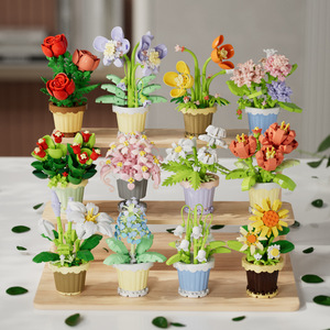 Giáo Dục Trẻ Em Đồ Chơi Nhựa Mini Gạch Xây Dựng Khối Bộ Cho Làm Vườn Nhân Tạo Hoa Trang Trí Nhà Máy Chậu Mô Hình Đồ Chơi - Product Image 2