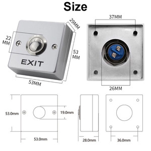 LED-Embedded vuông <span class=keywords><strong>Exit</strong></span> <span class=keywords><strong>push</strong></span> <span class=keywords><strong>button</strong></span> với hợp kim kẽm nhà ở cho kiểm soát truy cập & Fire-Rated doods - Product Image 5