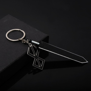 Porte-clés en alliage tressé avec logo rouge, motif épée de Guts le Tueur de Dragons de l'anime <span class=keywords><strong>Berserk</strong></span>, bijou cadeau pour homme - Product Image 2