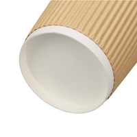 Gobelets en carton ondulé de qualité alimentaire, étanches, résistants aux hautes températures, recyclables, avec logo personnalisé, pour café chaud, restauration commerciale