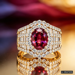 Bague personnalisée en or massif S925/10K/14K/18K avec pierre précieuse ovale et diamant de laboratoire qualité VVS-VS, taille brillant, bijoux de mode - Product Image 3