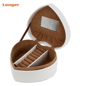 LG7195 portagioie in pelle a forma di cuore grande portagioie fatto a mano con <span class=keywords><strong>specchio</strong></span> per lo stoccaggio di <span class=keywords><strong>gioielli</strong></span> - Product Image 3