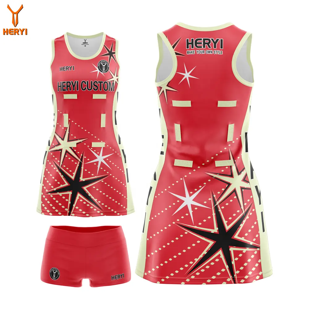 Sublimate Basket Korfbal Sportkleding Netbal Jurk Uniformen Custom Basketbal Jersey Jurken Voor Vrouwen Sneldrogende Sportkleding