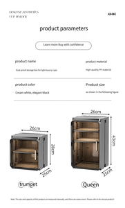 Organisateur de rangement en plastique avec porte pour salon Armoire de rangement pour gobelets en plastique transparent Boîte de rangement transparente pour gobelets et bouteilles anti-poussière - Product Image 6