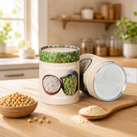 Emballage en tube de papier de qualité alimentaire personnalisé, résistant à l'humidité, avec doublure en aluminium, conteneur cylindrique en carton pour poudre de soja