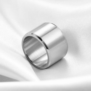 Men's Stainless Steel <b>Ring</b> 15mm Matte Brushed Finish Geometric Shape Gift Jewelry - Product Image 3