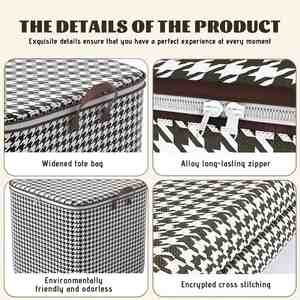 Large Pant Organize Bag Durable Handles Thick Fabric Storage Bag Bedroom Quilt <b>Clothes</b> <b>Box</b> for Blanket - Product Image 5