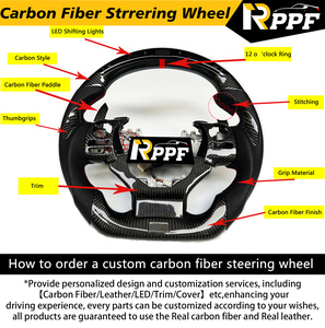 Volante de Fibra de Carbono RPPF de Alta Calidad y Bajo <span class=keywords><strong>Precio</strong></span> con Forjado Regular para <span class=keywords><strong>Dodge</strong></span> Charger 2015+ / <span class=keywords><strong>Dodge</strong></span> (SRT) <span class=keywords><strong>Challenger</strong></span> - Product Image 4
