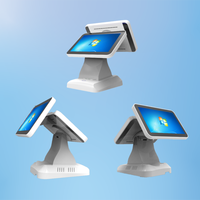 Caja Registradora para Restaurante de Comida Rápida, Sistema POS de Doble Pantalla de 11.6 Pulgadas con Pantalla para el Cliente, Facturación, Gestión de Inventario