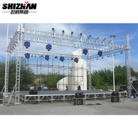 Soporte de armazón LED Onestop de aleación de aluminio, armazón de DJ portátil certificado TUV, capacidad de carga pesada, pantalla de escenario triangular plegable