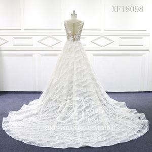 XF18098 alta calidad barato diseño Original lujo A-line <span class=keywords><strong>vestidos</strong></span> de novia con pluma <span class=keywords><strong>2021</strong></span> - Product Image 3