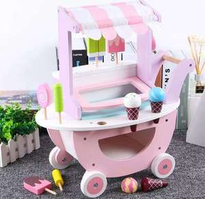 Shine Pep Juego de imaginación para niños Cocina y comida Juguetes Carro de helado de madera Máquina Cono-Regalo de cumpleaños perfecto para niños - Product Image 3