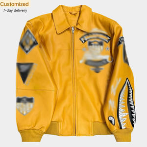 <span class=keywords><strong>Giacca</strong></span> di Lusso da <span class=keywords><strong>Uomo</strong></span> in <span class=keywords><strong>Pelle</strong></span> Bovina con Ricamo 3D e Colletto alla Coreana, Design Personalizzato <span class=keywords><strong>Oversize</strong></span> Stile Streetwear da Rave per l'Inverno - Product Image 1