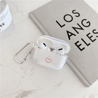 Étuis d'écouteurs en TPU souple pour Airpods Pro 2ème housse de protection transparente en cœur doux pour Apple Airpods 1 2 3 étui avec porte-clés