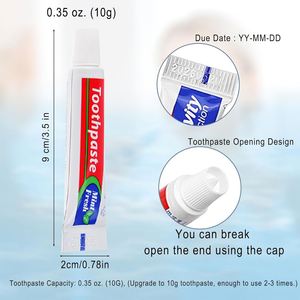 Pasta de Dientes Ecológica de 10g, Tamaño Regular, para Hoteles, Kit Dental Desechable de Viaje, Cerdas Suaves, OEM, Lujo 5 Estrellas, Gran Venta - Product Image 4
