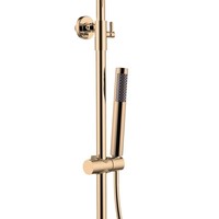 KAM-ARTE ROSE GOLD Ensembles de robinetterie de salle de bain Colonne de douche fixe en acier inoxydable Pomme de douche Douchette flexible Jet de bain Finition or rose