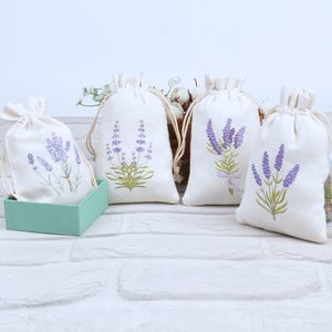 Sacs lavande, Sachet Sacs vides Petit sac en jute avec cordon de serrage Pochette en lin de coton pour remplir les bijoux d'épices de mariage - Product Image 3