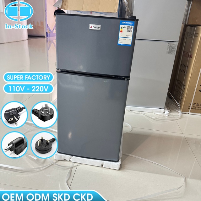 D 76L Household Environmentally Friendly Materials Small Refrigerator with Freezer and Fridge Double-Door Mini