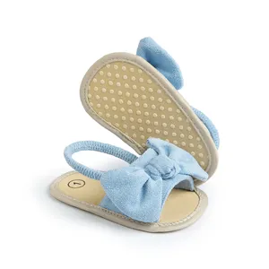 Neuzugänge Neugeborene Babyschuhe Schleifenknoten atmungsaktive Baumwolle weiche sohle 0-18 Monate Baby-Sandalen und Hausschuhe