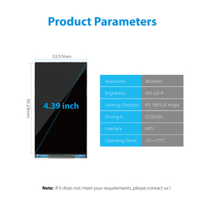 4.39 <span class=keywords><strong>inch</strong></span> 360*640 gc9503v IPS <span class=keywords><strong>TFT</strong></span> <span class=keywords><strong>LCD</strong></span> hiển thị Module <span class=keywords><strong>LCD</strong></span> hiển thị 450 nits <span class=keywords><strong>40</strong></span> pin <span class=keywords><strong>TFT</strong></span> <span class=keywords><strong>LCD</strong></span> Bảng điều chỉnh với mipi giao diện - Product Image 2