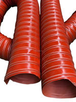 Conduit d'air en silicone flexible en tissu de fibre de verre enduit de silicone à haute température pour conduits de ventilation
