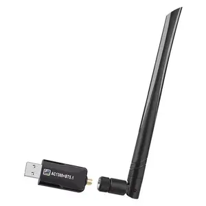 2024 HG venda quente 1300 M banda dupla 2.4G/5.8G 1300 Mbps WiFi bluetooth Dongle adaptador de rede sem fio para Desktop