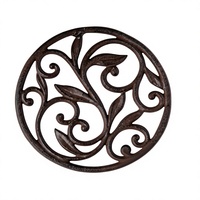 Sous-plat rond en fonte robuste pour plats chauds - Antidérapant, épaisseur 1,2 mm, résistant à la chaleur, pour table et assiettes