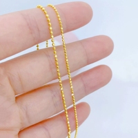 Nouvelle conception perle chaîne pull mince lien chaîne 18k chaîne AU750 jaune solide or collier bijoux