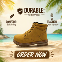 Bottes de travail tactiques personnalisées pour hommes, dessus en cuir nubuck, semelle extérieure en caoutchouc antidérapante, bottes hautes à la cheville, bottes décontractées d'hiver