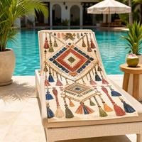 Serviette de plage bohème à franges en coton 100% avec impression numérique personnalisée, échantillon gratuit disponible, faible quantité minimale de commande