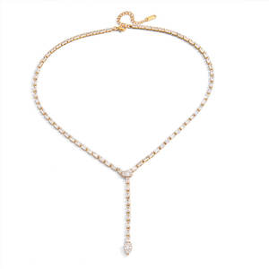 Collar de Moda Personalizado de Acero Inoxidable 316L con Baño de Oro PVD de 18K, Joyería Fina, Collar de Zirconia Tipo Tenis para Mujer - Product Image 5