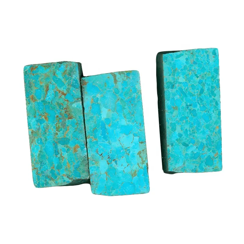 high quality turquoise compressed rough material Factory price natural rough turquoise stone material