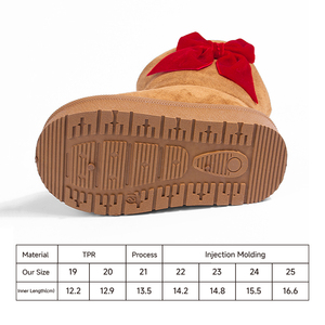 Stivali <span class=keywords><strong>da</strong></span> <span class=keywords><strong>Neve</strong></span> per Bambine Personalizzati all'Ingrosso, Fodera in Peluche, Tomaia in Camoscio, Suola in TPR Antiscivolo, Slip-On, Colore Cammello, 4-6 Anni - Product Image 3