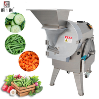 Commerciële roestvrijstalen automatische industriële multifunctionele snij-, schaaf- en blokjesmachine voor fruit en groenten