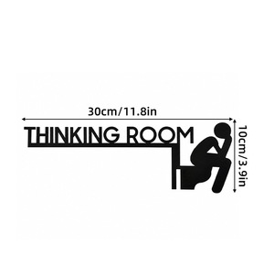 Metal Thinking Room Sign Black <b>Wall</b> Decor Bathroom Door Lintel Home Decor Hanging Item - Product Image 5