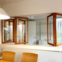 Fenêtre pliante horizontale en aluminium, design moderne, multifonctionnelle, vitre teintée insonorisée pour la maison