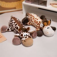 Sacs à maquillage en peluche en gros, trousses à crayons en peluche d'animaux de la jungle, trousses à crayons en peluche mignonnes en forme de tigre, de canard, de lion, de singe, d'éléphant, jouets en peluche